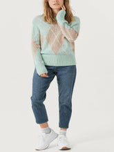 Load image into Gallery viewer, Ladies Aqua Phebe Wool Blend Ribbed Knitted Plus Size Jumper