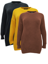 Load image into Gallery viewer, Ladies Soft Knit Crew Neck Flattering Plus Size Jumpers
