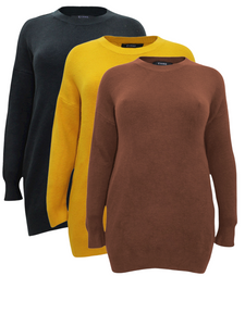 Ladies Soft Knit Crew Neck Flattering Plus Size Jumpers