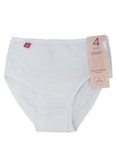 Load image into Gallery viewer, Ladies Famelle White 4-Pack Cotton Rich Full Briefs
