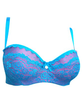 Load image into Gallery viewer, Blue Pink Multi Floral Davean Wired Balconette Bra