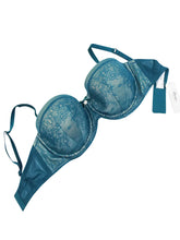 Load image into Gallery viewer, Ladies Emerald Green Sleek Floral Lace Underwired Balconette Bra