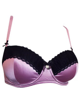 Load image into Gallery viewer, Pink & Black Claudia Underwired Balconette Support Womens Bra