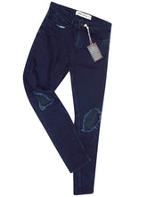 Load image into Gallery viewer, Navy Morrow Ripped Open Knee Skinny Fit Denim Jeans
