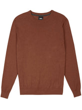 Load image into Gallery viewer, Brown Crew Neck Cotton Rich Knitted Long Sleeve Jumper
