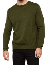 Load image into Gallery viewer, Mens Khaki Cotton Blend Crew Neck Knitted Jumper
