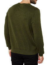 Load image into Gallery viewer, Mens Khaki Cotton Blend Crew Neck Knitted Jumper