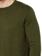 Load image into Gallery viewer, Mens Khaki Cotton Blend Crew Neck Knitted Jumper