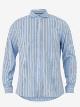 Load image into Gallery viewer, Mens Blue Big & Tall Pure Cotton Woven Striped Shirt