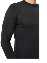 Load image into Gallery viewer, Mens Black Soft Knitted Cotton Rich Crew Ribbed Neck Long Sleeve Jumpers