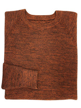 Load image into Gallery viewer, Mens Dark Rust Pure Cotton Crew Neck Thick Knitted Jumpers