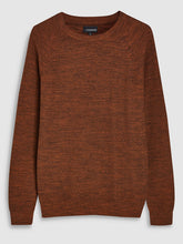 Load image into Gallery viewer, Mens Dark Rust Pure Cotton Crew Neck Thick Knitted Jumpers