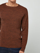 Load image into Gallery viewer, Mens Dark Rust Pure Cotton Crew Neck Thick Knitted Jumpers