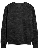 Load image into Gallery viewer, Mens Black Marl Textured Cotton Rich Crew Neck Long Sleeve Jumpers
