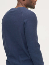 Load image into Gallery viewer, Mens Navy Blue Felix Cotton Crew Neck Long Sleeve Knitted Jumper