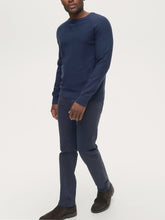 Load image into Gallery viewer, Mens Navy Blue Felix Cotton Crew Neck Long Sleeve Knitted Jumper