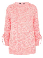 Load image into Gallery viewer, Coral Navy & Red Marl Soft Knitted Plus Size Jumpers