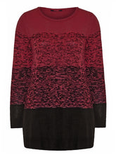 Load image into Gallery viewer, Coral Navy & Red Marl Soft Knitted Plus Size Jumpers