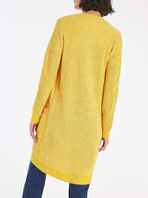 Load image into Gallery viewer, Ladies Yellow Open Longline Fisherman Ribbed Pocket Plus Size Cardigan