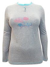 Load image into Gallery viewer, Italian Grey Multi Pure Cotton 'Life is Beautiful' Cloud Print Pyjama Set