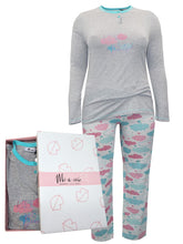 Load image into Gallery viewer, Italian Grey Multi Pure Cotton 'Life is Beautiful' Cloud Print Pyjama Set