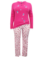 Load image into Gallery viewer, Italian Miami Fuchsia "You Love Me" Pure Cotton Lip Pyjama Set