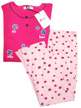 Load image into Gallery viewer, Italian Miami Fuchsia "You Love Me" Pure Cotton Lip Pyjama Set