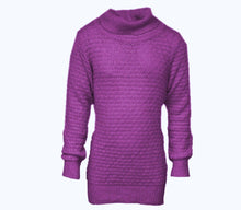 Load image into Gallery viewer, Girls Roll Neck Ribbed Cable Knitted Long Sleeve Warm Thick Sweater Jumper