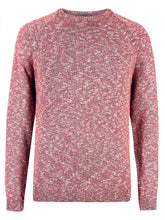 Load image into Gallery viewer, Mens Rose Marl Pure Cotton Textured Ribbed Crew Neck Long Sleeve Jumpers