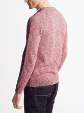 Load image into Gallery viewer, Mens Rose Marl Pure Cotton Textured Ribbed Crew Neck Long Sleeve Jumpers