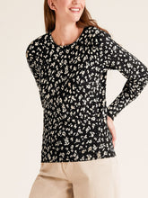 Load image into Gallery viewer, Black Multi Floral Print Soft Knit Long Sleeve Jumper