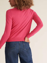 Load image into Gallery viewer, Ladies Hot Pink Soft Knit Crew Neck Button Down Cardigan