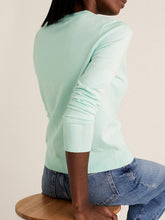 Load image into Gallery viewer, Ladies Light Jade Soft Knit Crew Neck Button Down Cardigan