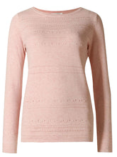 Load image into Gallery viewer, Ladies Blush-Pink Open Knit Cotton Plus Size Jumpers