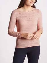 Load image into Gallery viewer, Ladies Blush-Pink Open Knit Cotton Plus Size Jumpers