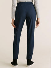 Load image into Gallery viewer, Navy Jersey Tapered Ankle Grazer Trousers