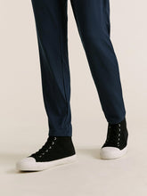 Load image into Gallery viewer, Navy Jersey Tapered Ankle Grazer Trousers