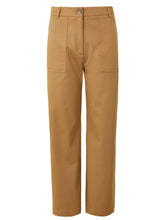 Load image into Gallery viewer, Ladies Camel Cotton Rich Wide Leg Utility Style Trousers