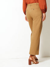 Load image into Gallery viewer, Ladies Camel Cotton Rich Wide Leg Utility Style Trousers