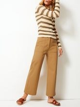 Load image into Gallery viewer, Ladies Camel Cotton Rich Wide Leg Utility Style Trousers