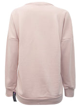 Load image into Gallery viewer, Ladies Dusty Pink Plain Crew Neck Long Sleeve Sweatshirt