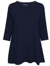 Load image into Gallery viewer, Ladies Cotton Knit Scoop Neck 3/4 Sleeve Plus Size Tops