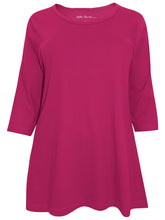 Load image into Gallery viewer, Ladies Cotton Knit Scoop Neck 3/4 Sleeve Plus Size Tops