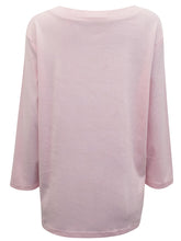 Load image into Gallery viewer, Ladies Pink Pure Cotton V-Neck Long Sleeve Plus Size Tunic Tops
