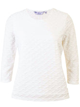 Load image into Gallery viewer, Round Neck Jacquard 3/4 Sleeve Stretchy Tunic Top