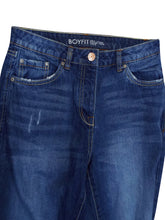 Load image into Gallery viewer, Blue Denim Boyfit Ripped Knees Frayed Hem Jeans