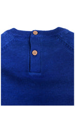 Load image into Gallery viewer, Boys Blue Embosed Bear Cotton Knitted Long Sleeve Jumper