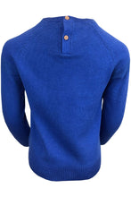 Load image into Gallery viewer, Boys Blue Embosed Bear Cotton Knitted Long Sleeve Jumper