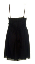 Load image into Gallery viewer, Black adjustable strap chiffon mini dress
