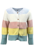 Load image into Gallery viewer, Baby Girls Toddler Stripe Pastel Rainbow Button Dow Cardigan
